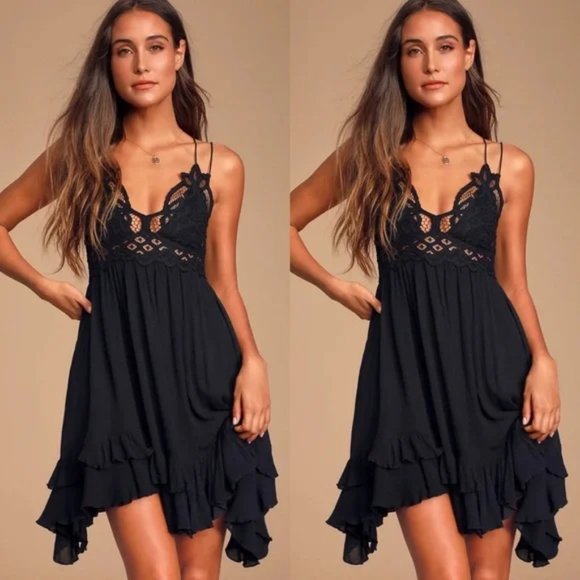 💋 NWT! Free People FP Adella Slip Dress Lace - Picture 14 of 14